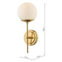 Bombazine Wall Light Natural Brass Opal Glass