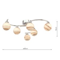 Atiya 6 Light Semi Flush Polished Chrome With Planet Style Glass