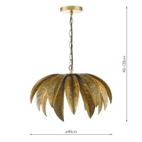 Cara 1 Light Pendant Antique Gold