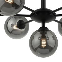 Cohen 7 Light Semi Flush Matt Black Smoked Glass