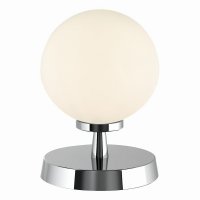 Dar Esben Touch Table Lamp in Polished Chrome with Opal Glass