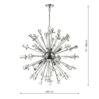 Exodus 8 Light Pendant Polished Chrome Crystal