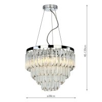 Fame 5 Light Pendant Polished Chrome Glass