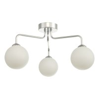 Feya 3 Light Semi Flush Ceiling Light Polished Chrome Opal Glass
