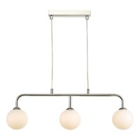 Feya 3 Light Bar Pendant Polished Chrome Opal Glass