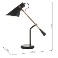 Jack Task Table Lamp Black Antique Copper