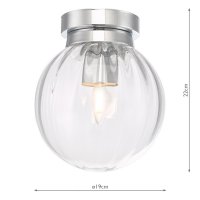 Kavi Flush Polished Chrome Glass IP44
