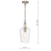 Nida Pendant Antique Brass Glass