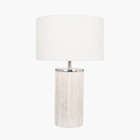 Pacific Lifestyle Haley White Wash Wood Column Table Lamp