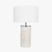 Pacific Lifestyle Haley White Wash Wood Column Table Lamp