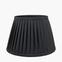 Pacific Lifestyle Lyndon Poly Cotton Knife Pleat Tapered Lampshade 30cm - Black