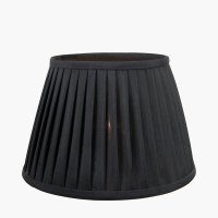 Pacific Lifestyle Lyndon Poly Cotton Knife Pleat Tapered Lampshade 40cm - Black