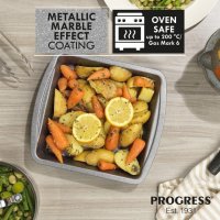 Progress 26cm Metallic Marble Square Pan