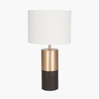 Pacific Lifestyle Etosha Table Lamp - Dark Wood and Gold Metal