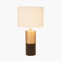 Pacific Lifestyle Etosha Table Lamp - Dark Wood and Gold Metal