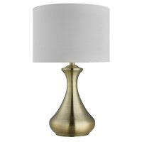 Searchlight Touch Lamp Antique Brass Cream Shade