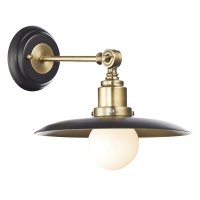 Dar Hannover 1 Light Wall Bracket Black/Antique Brass