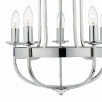 Dar Heythrope 5 Light Pendant Polished Nickel