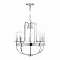 Dar Heythrope 5 Light Pendant Polished Nickel