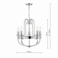 Dar Heythrope 5 Light Pendant Polished Nickel