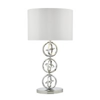 Dar Innsbruck Table Lamp Polished Chrome with Shade