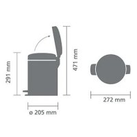 Brabantia newIcon 5 Litre Pedal Bin in Platinum