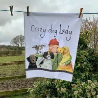 Alex Clark Tea Towel - Crazy Dog Lady