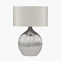 Pacific Lifestyle Gemini Etched Ceramic Table Lamp - Silver