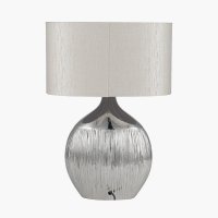 Pacific Lifestyle Gemini Etched Ceramic Table Lamp - Silver