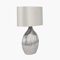 Pacific Lifestyle Gemini Etched Ceramic Table Lamp - Silver