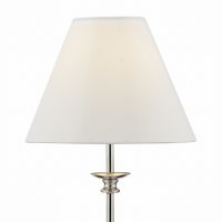 Dar Blenheim Table Lamp Polished Nickel with Ivory Shade