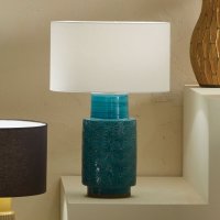 Pacific Lifestyle Sidra Aquamarine Stoneware Etch Detail Table Lamp Base