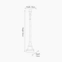 Pacific Lifestyle Claudius Metal Stick Table Lamp Base - Nickel