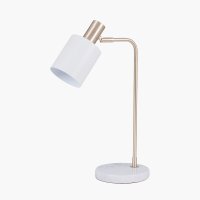 Pacific Lifestyle Biba Marble Footed Table Lamp - White and Gold