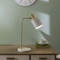 Pacific Lifestyle Biba Marble Footed Table Lamp - White and Gold