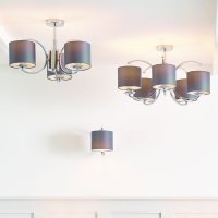 Pacific Lifestyle Arcadia Metal Curved 5 Arm Semi Flush Pendant - Silver