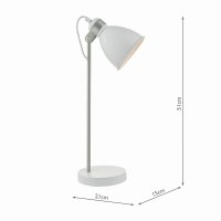 Dar Frederick Task Lamp White & Satin Chrome