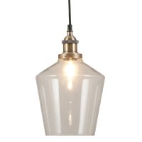 Pacific Lifestyle Emmanuelle Antique Brass Metal and Clear Glass Pendant