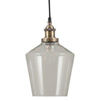 Pacific Lifestyle Emmanuelle Antique Brass Metal and Clear Glass Pendant