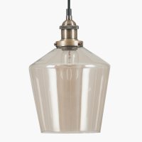 Pacific Lifestyle Emmanuelle Antique Brass Metal and Lustre Glass Pendant