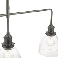 Dar Arvin 3 Light Bar Pendant Antique Chrome & Glass