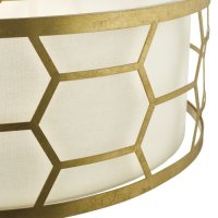 Dar Epstein 4lt Pendant Gold w/Ivory Shade & Frosted Glass Diff