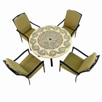 Avignon Dining Table With 4 Ascot Deluxe Chairs Set