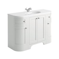 Harrogate Brunswick Arctic White 1200mm Curved Vanity Unit with Basin