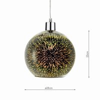 Dar Kai Speckled 3D Glass Easy Fit Globe Pendant Shade