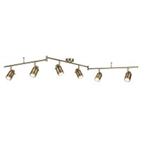 Searchlight Samson 6 Light Ip44 Bathroom Spot Split-Bar Antique Brass