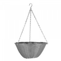 Smart Garden 14'' Slate Faux Rattan Hanging Basket