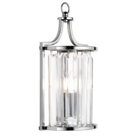 Searchlight Victoria 1 Light Wall Light Chrome with Crystal Glass