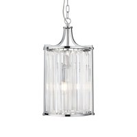 Searchlight Victoria 2 Light Pendant, Chrome With Crystal Glass