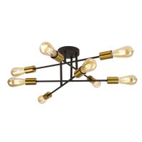 Searchlight Armstrong 8Lt Ceiling Light Black And Satin Brass